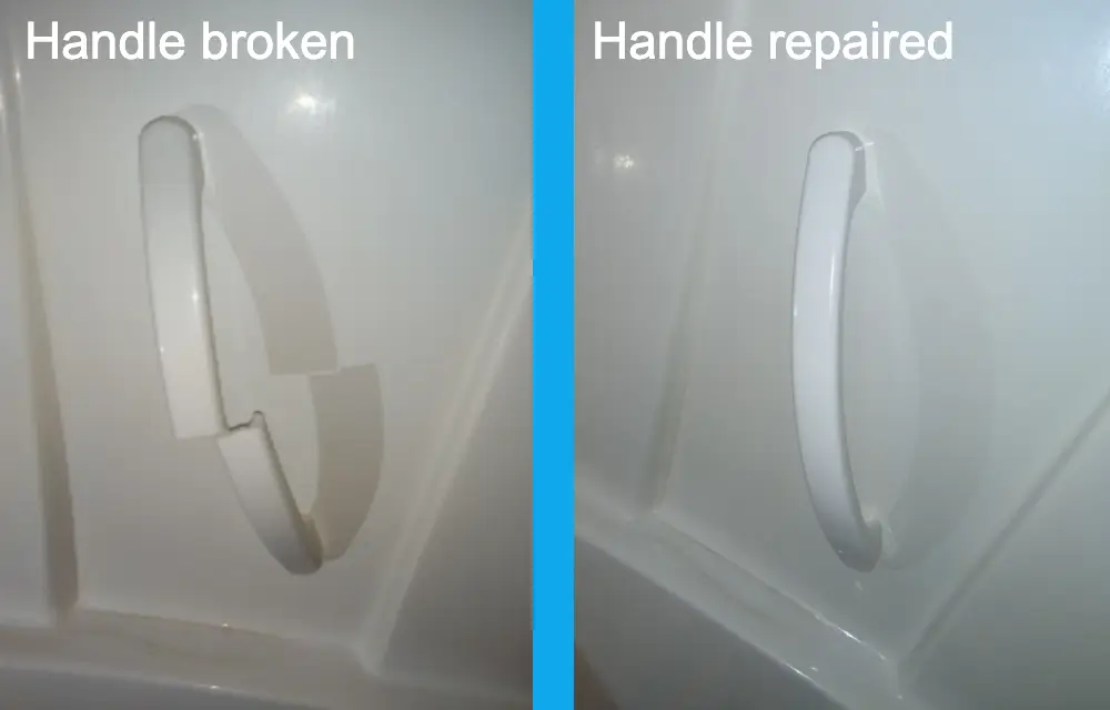 Shower handle broken and after repair